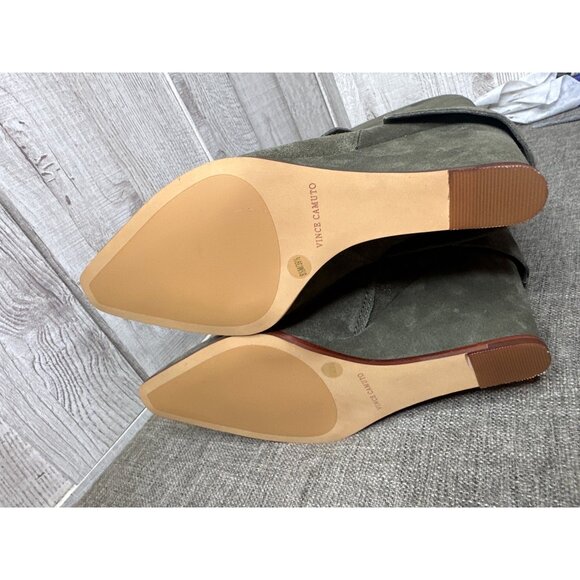 Vince Camuto VC Tibani Forrest Green Womens Sz 8.5 Suede Knee High Wedge Boots - Picture 7 of 12